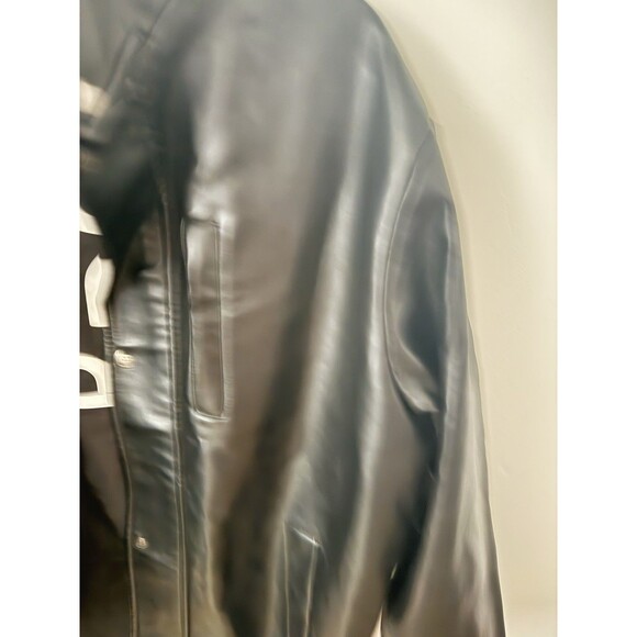 Reporter R. D. G. Men XL Milano luxury Faux Black Leather Zipper Jacket - Picture 3 of 12